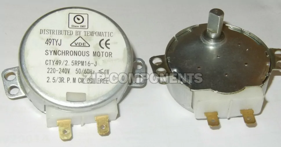 Мотор вращения тарелки СВЧ 220V-4W 2.5/3prm 16mm FASTON 4.8mm LG 6549W1S018A